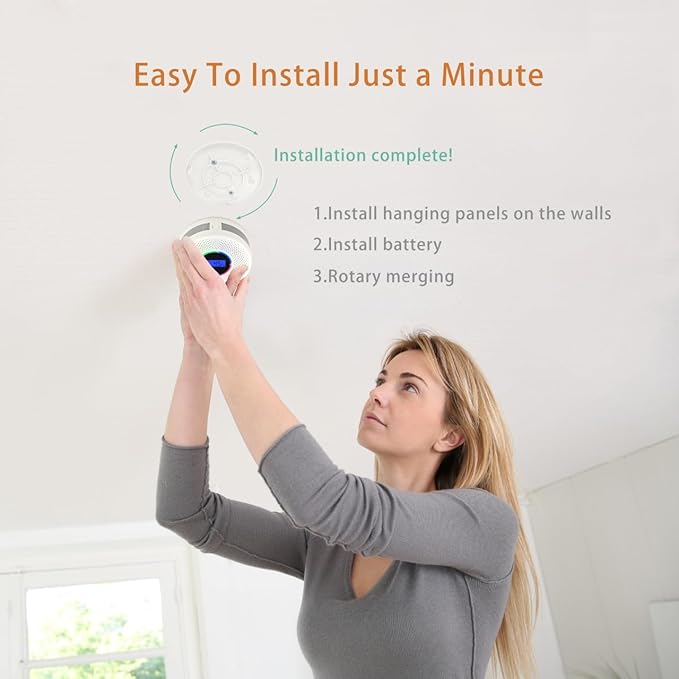 10-Year Battery Wireless Interconnected Smoke and Carbon Monoxide Detector, Smart Interlink Smoke CO Alarm with Digital Display, Fire and CO Combo Alarm for Home (5 Pack)