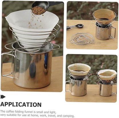 Zerodeko 2pcs Coffee Filters Compatible Stainless Steel Dripper Camping Dripper - Image 8