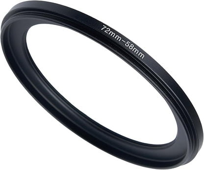 72mm to 58mm Step-up Adapter Rings Filter Adapter Black Metal Step Down Filter by Unknown