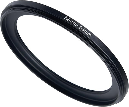 72mm to 58mm Step-up Adapter Rings Filter Adapter Black Metal Step Down Filter by Unknown