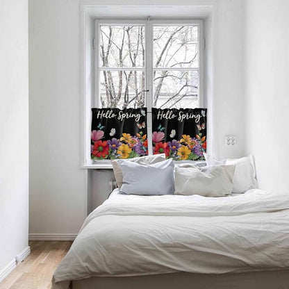 Spring Flowers Half Window Curtain 36 Inches Long, Watercolor Country Colorful - Image 5