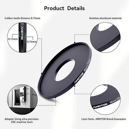 46mm Lens to 77mm Camera Lens Adapter, 46mm to 77mm Filter Step-Up Adapter Ring - Image 3