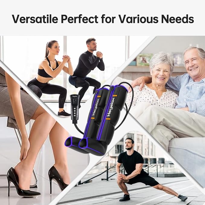 Heyelax Leg Compression Massager for Circulation and Pain Relief FSA, Recovery Boots Sleeve for Fast Therapy, Full Leg Massager as Ideal Gifts for Women Men(Large)