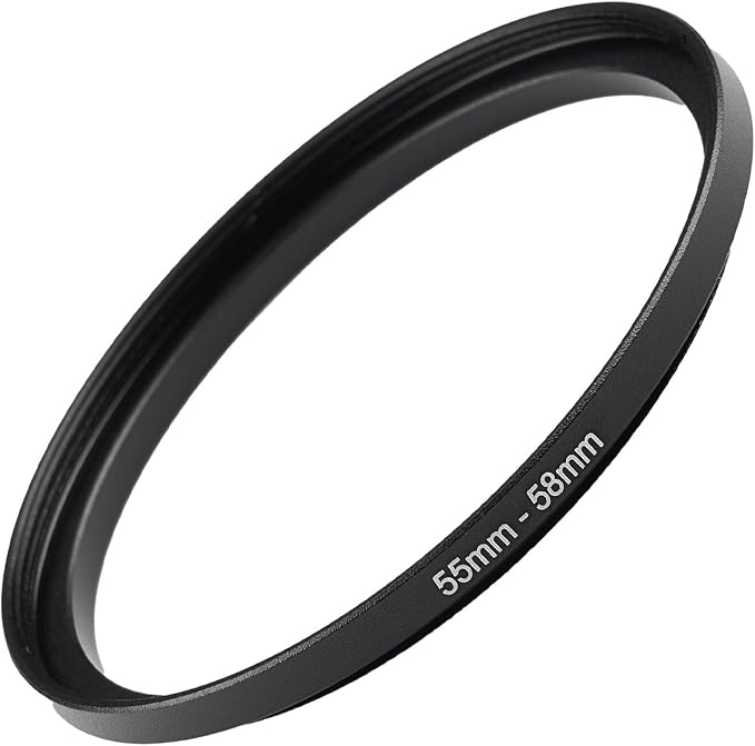 55mm to 58mm Step-up Adapter Rings Filter Adapter Black Metal Step Down Filter by Unknown