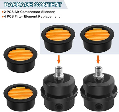 WMYCONGCONG 2 PCS 1/4" 12.5mm Air Compressor Silencer Filter Metal Air - Image 6