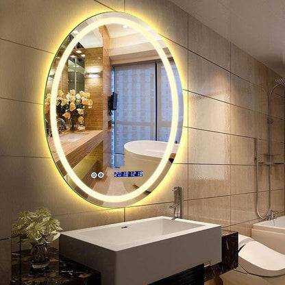 Oval LED Bathroom Mirror Wall Makeup Mirrors Shaving Mirror - Image 2