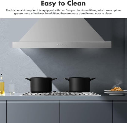 VAV Upgraded 48 inch Wall Mount Range Hood Vent Convertible Dual Motors 1500CFM - Image 7