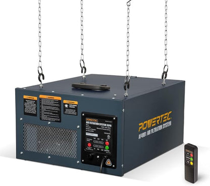 POWERTEC 3-Speed Remote Controlled Air Filtration System Woodworking, Hanging by POWERTEC