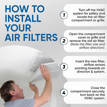 Glasfloss 14x25x2 MERV 10 2" Inch Pleated Air Filters Box of 6. Actual Size: - Image 5