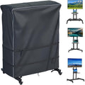 JINLI 65-70 inch outdoor TV trolley cover, courtyard TV cover, Oxford fabric waterproof and dustproof, triple windproof design, compatible with rolling/mobile stand