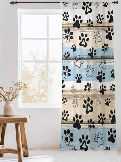 Sheer Curtains 108 Inches Long, Vintage Farmhouse Rustic Wooden Grain Privacy - Image 3