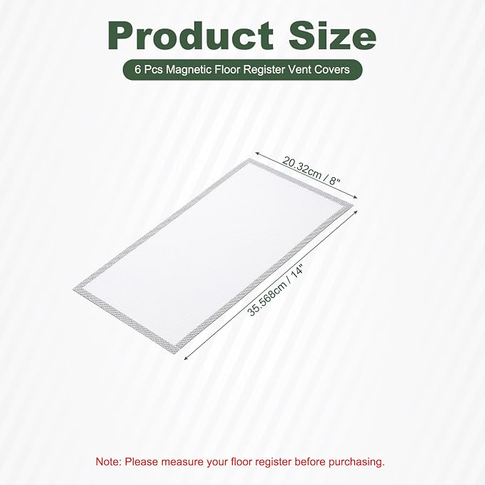 YOKIVE 6 Pcs Magnetic Floor Vent Covers, Floor Register Cover PVC Mesh Air Vent - Image 2