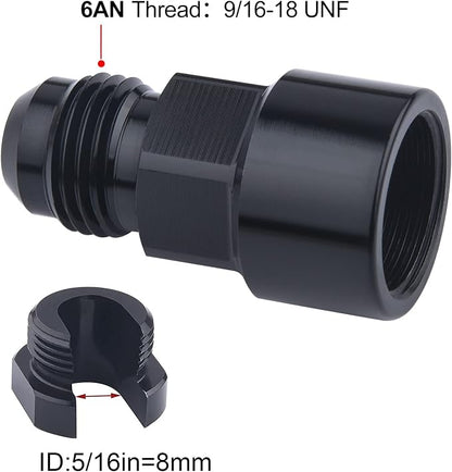 EVIL ENERGY 6AN Male to 5/16" Quick-Disconnect Female EFI Fuel Rail Fitting - Image 2