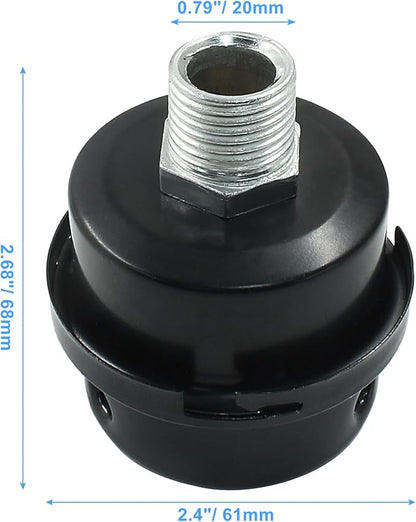 Hordion 2 Pack Air Compressor Silencer, 1/2" Thread Air Compressor Intake - Image 2