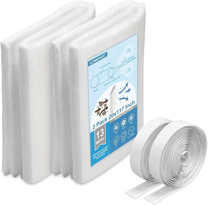UCINNOVATE 32Ft² MERV 13 AC Vent Filters Kit, 2 Pack 20"x117" Cut to Size Air by UCINNOVATE