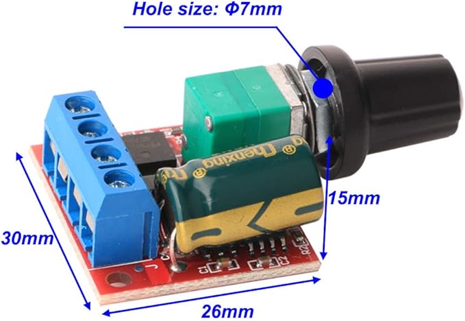 Gebildet 3pcs Mini DC Motor PWM Speed Controller, DC 5V-35V 5A Speed Adjustable Switch Module, 6V 12V 24V Variable Voltage Regulator Dimmer Governor Switching Build with LED Indicator