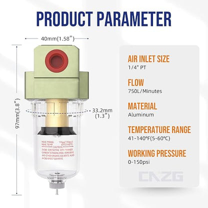 1/4 Air Pump Filter Pneumatic Water Trap - Image 2
