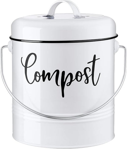 Compost Bin Kitchen, 1.3 Gallon Farmhouse Kitchen Compost Bin Countertop by DAYYET