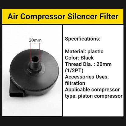 Air Compressor Intake Filter and Silencer 20mm 1/2PT Replacement Part Reduces - Image 3