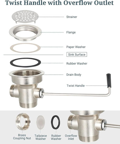 3-1/2 Inch Commercial Sink Drain - Image 2