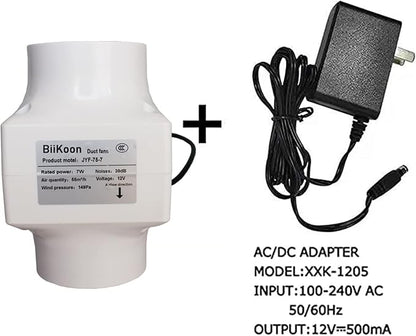 12V 3 Inch Inline Duct Fan Ventilation Exhaust Booster 32cfm Air Cooling Vent - Image 5
