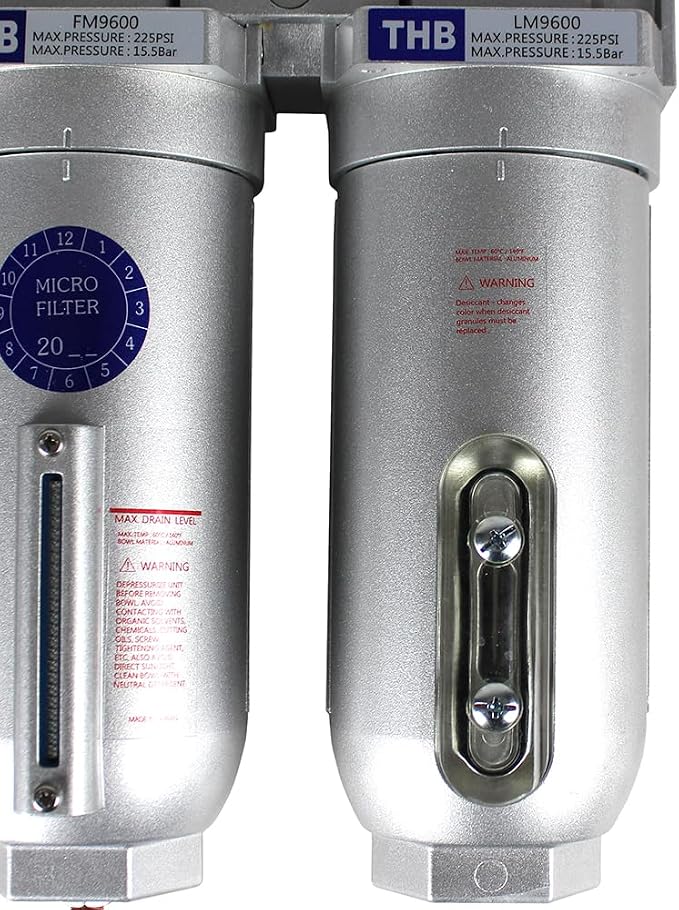1" Inline Compressed Air Filter Desiccant Dryer Moisture Separator Trap Combo - Image 5