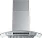 36" Wall Mount Range Hood Tempered Glass 900 CFM, Kitchen Chimney Vent by VIKIOHOME
