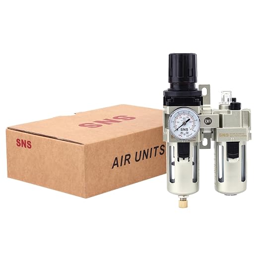 SNS 1/4" NPT Compressed Air Filter Regulator Lubricator Two Units Combo FRL - Image 5