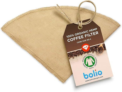 Organic Hemp Reusable Coffee Filter by Bolio