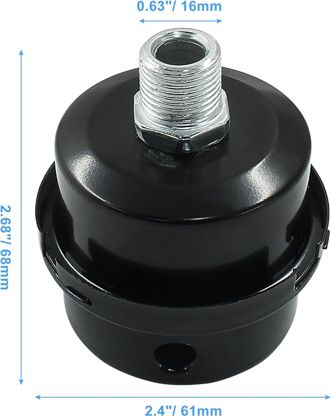 Hordion 2 Pack Air Compressor Silencer, 3/8" Thread Air Compressor Intake - Image 2