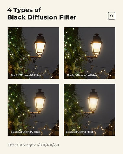 K&F CONCEPT 67mm Black Diffusion 1/8 Filter, Mist Dreamy Cinematic Effect Filter - Image 6