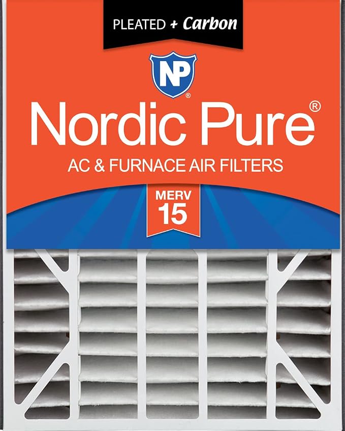 Nordic Pure 20x25x5 Air Bear Air Filter Replacement MERV 15 Plus Carbon 1 Pack by NordicPure