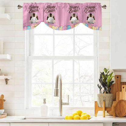 Pink Easter Tie Up Valance Curtains - Image 9