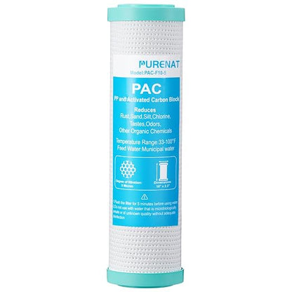 10"x2.5" Polypropylene and Carbon Block Compound Filter, 5 Micron Water Filter by PURENATTUBINGANDFITTINGS