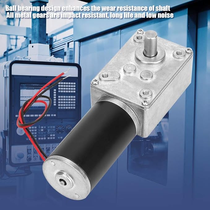 Reversible Gear Motor, 24V 8mm Shaft Gear Motor High Torsion Speed Reduce Electric Motor for Curtain Machine Advertising Equipment Window Opener Smart Device (150RPM)