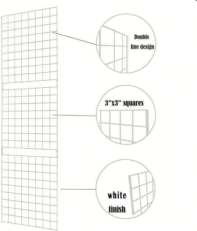 7RiversART Grid Wall Commercial Grade Gridwall Panels – Heavy Duty Grid Panel for Any Retail Display Wall Grid 2' Width x 7' Height, White (Pack of 3) Easily Portable