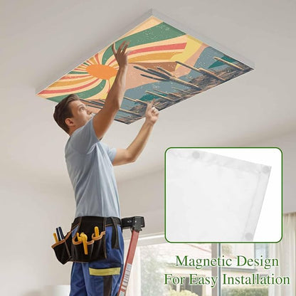 Fluorescent Light Covers for Ceiling Lights Cactus Desert Magnetic Light - Image 3