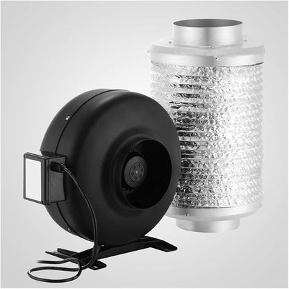 6" Inline Exhaust Fan Carbon Filter Kit Air Blower Scrubber Odor Control Wide - Image 4
