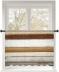 Sheer Curtains 45 Inch Length, Vintage Country Geometric Striped Privacy Voile by Unknown