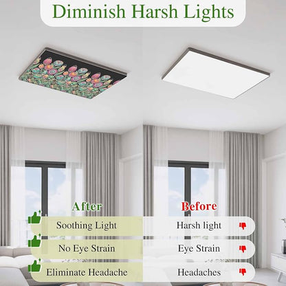 Fluorescent Light Covers for Ceiling Lights Colorful Flowers Magnetic Light - Image 5