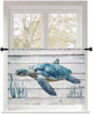 Sheer Curtains 54 Inch Length, Sea Turtle Blue Semi Sheer Curtains Light by Unknown