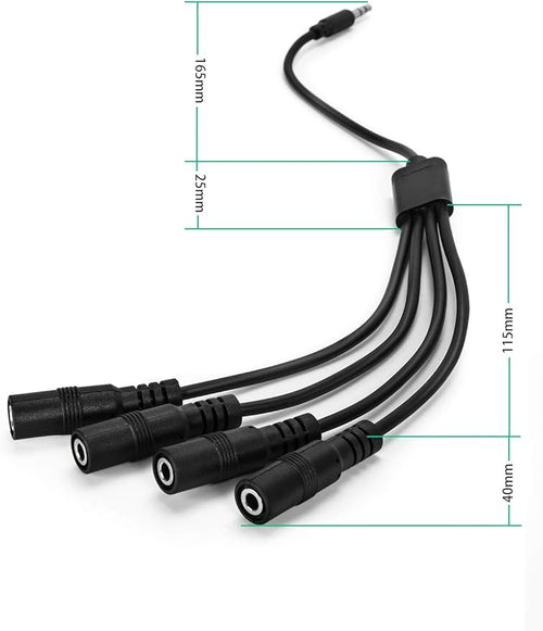 3.5mm Headphone Splitter Cable,ONXE 1/8 Inch AUX Stereo Jack Audio Splitter 1 Male to 2 3 4 Female Adapter Cable for Mp3 Player Mobile Phone Laptop, PC Headphone Speakers(Black)