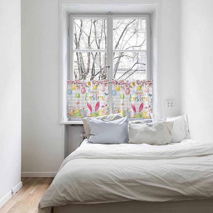 Happy Easter Half Window Curtain 36 Inches Long, Spring Watercolor Bunny Eggs - Image 5