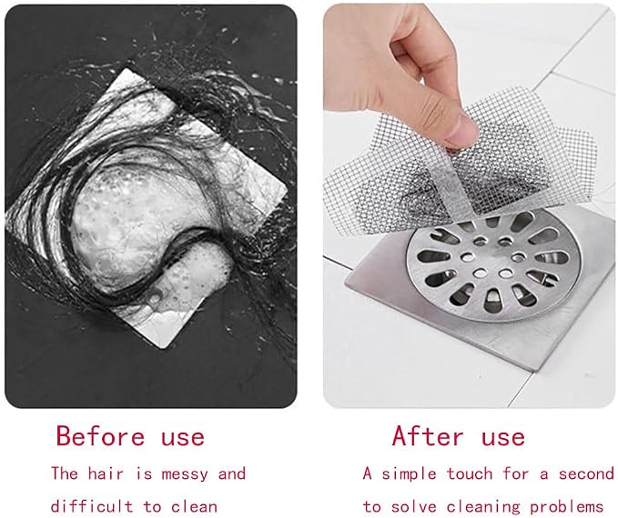 Disposable Floor Drain Sticker, Hair Drain Catcher, Shower Drain Square Mesh - Image 4