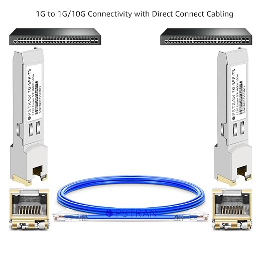 OPSTRAN 10/100/1000BASE-T SFP RJ45 Copper Transceiver Module Compatible with Mikrotik S-RJ01 100m Cat5e/6 10 Pack