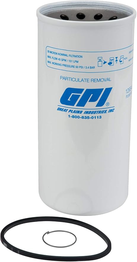 GPI P-40-30-1.5 Particulate Fuel Filter, 40 GPM, 30 Micron, 1.5-16 UNF Thread by GreatPlainsIndustries