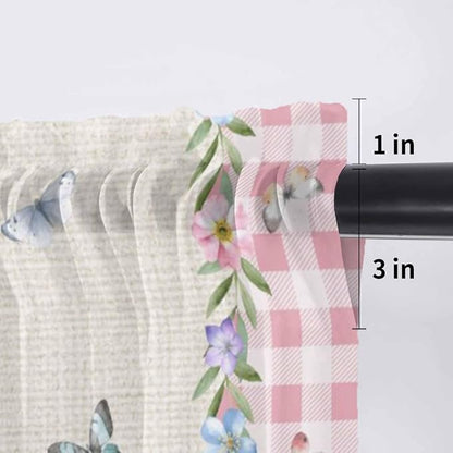 Easter Sheer Valances for Windows 54"x18", Light Filtering Kitchen Curtains - Image 7