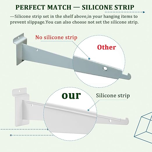 10Pack Slatwall Shelf Brackets,6 inch Slatwall Bracket for Shelves,Heavy Duty Metal Slatwall Accessories with Lip for Slat Wall Panels Shelving Display Home Commercial - Slatwall Knife Shelf Bracket