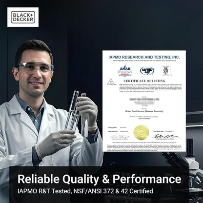 BLACK+DECKER Undersink Water Filter 10’’ | Reduces CHLORAMINE, Bad Taste - Image 7
