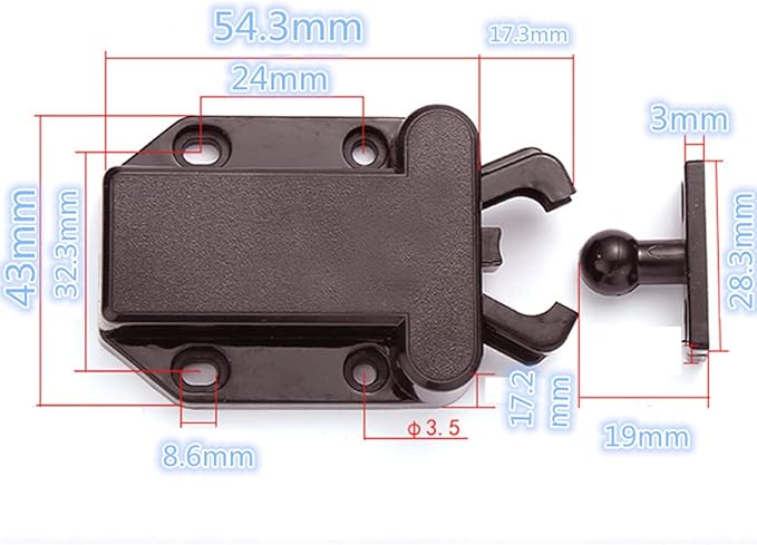 Cabinets Push Latch Cabinet Furniture Rebound Self-Locking Device Kitchen Closet Closing Door Catch Closer（2 Pack Brown）